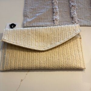 Woven Cream Clutch